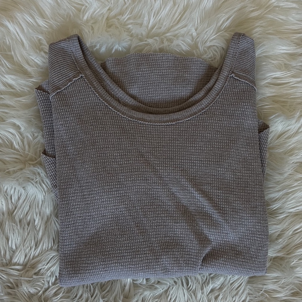 Two TNA Waffle Knit Crewneck